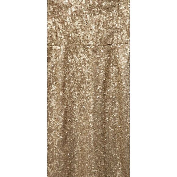 Gold Sequin Dress The Population Deep V-Neckline Cutout Back Midi Dress (NWT) - Picture 2 of 3